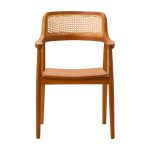 Solid Teak and Rattan Dining Chair