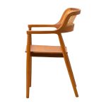 Solid Teak and Rattan Dining Chair