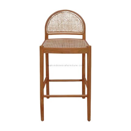 Teak Wood Bar Chair With Rattan