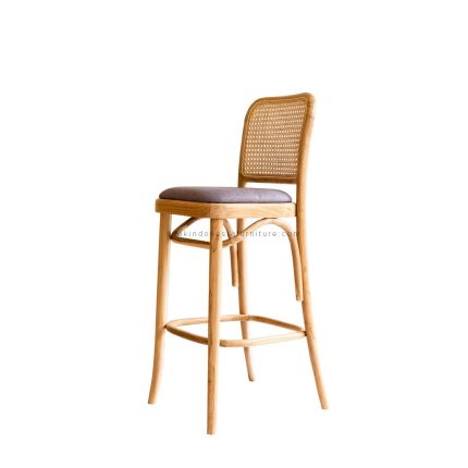 Teak Wood Bar Chair With Rattan