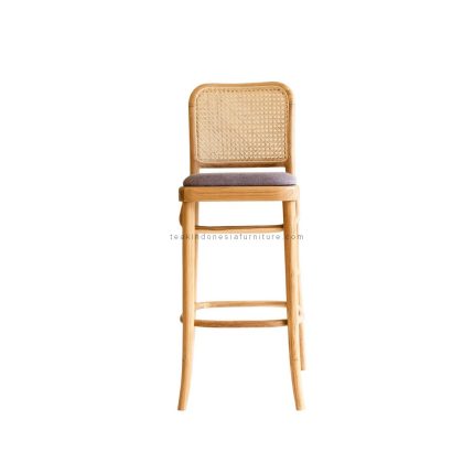 Teak Wood Bar Chair With Rattan