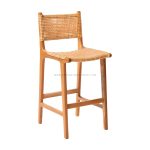 Teak Wood and Rattan Bar Chair