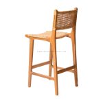 Teak Wood and Rattan Bar Chair