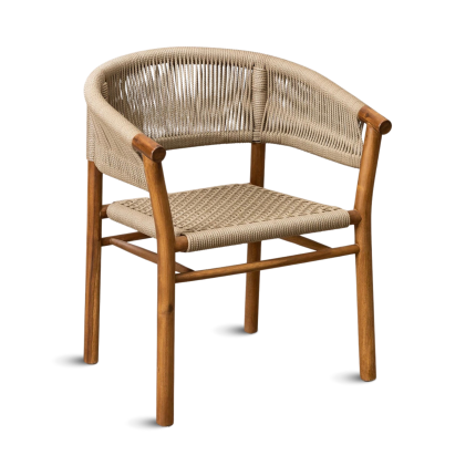 teak rope dining chair