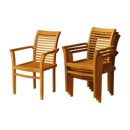 teak wood outdoor stacking chair