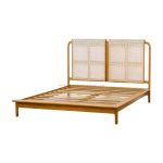 Teak Wood and Rattan Bed Frame