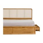 Teak Wood and Rattan Bed Frame With Storage TIF-BFR 04 - Image 4