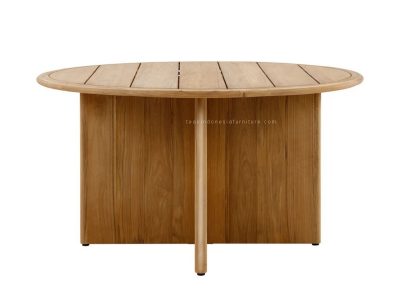 round teak outdoor dining table