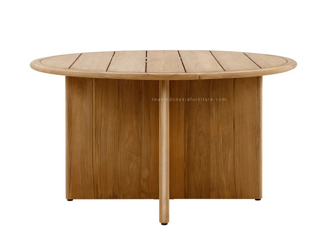 round teak outdoor dining table