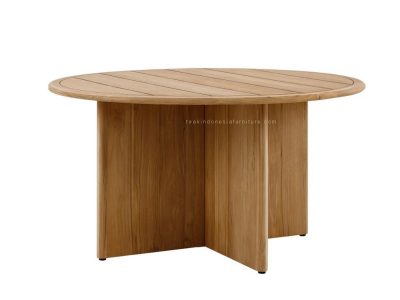 round teak outdoor dining table